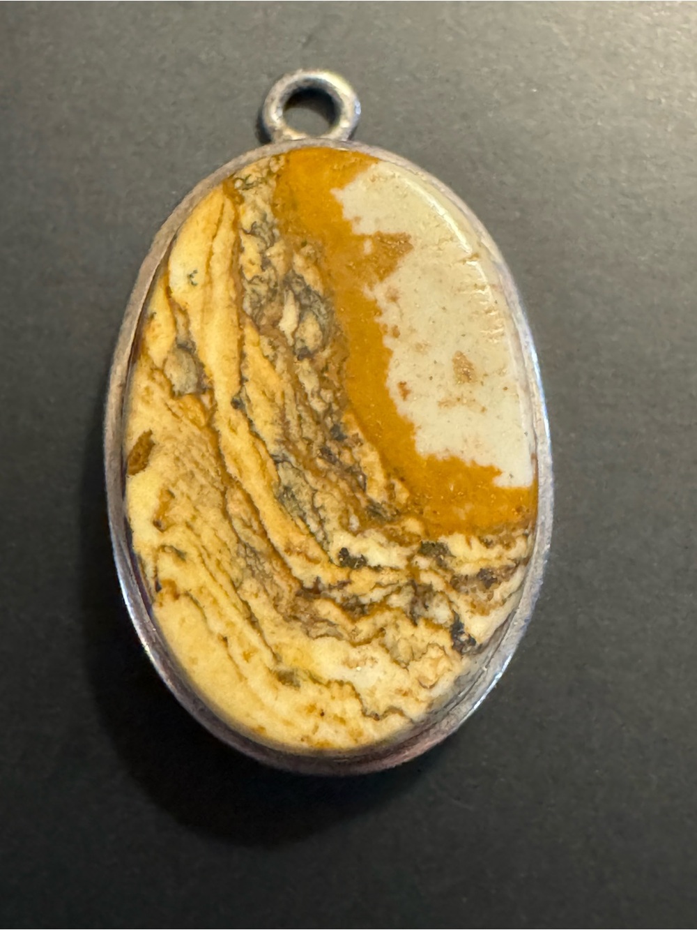 Vintage Sterling Silver Picture Jasper Pendant – Landscape Stone